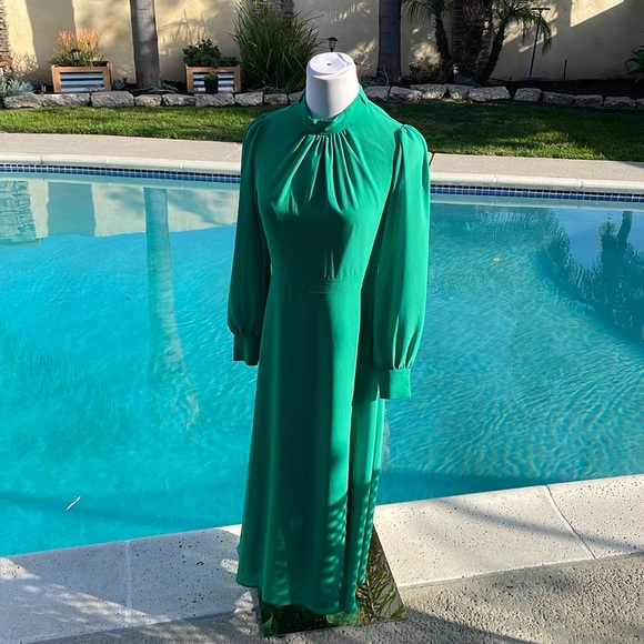 Roeyshouse Dresses & Skirts - NWOT| Gorgeous green maxi long, sleeve (sheer sleeves) dress | Sz S